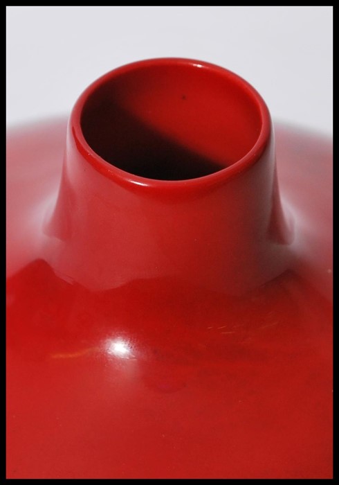 A vintage early 20th century Royal Doulton Veined Flambe vase of globular baluster form. Stamped - Image 2 of 3