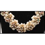 1940s early Miriam Haskell, Frank Hess design seashell necklace and bracelet set having turbo