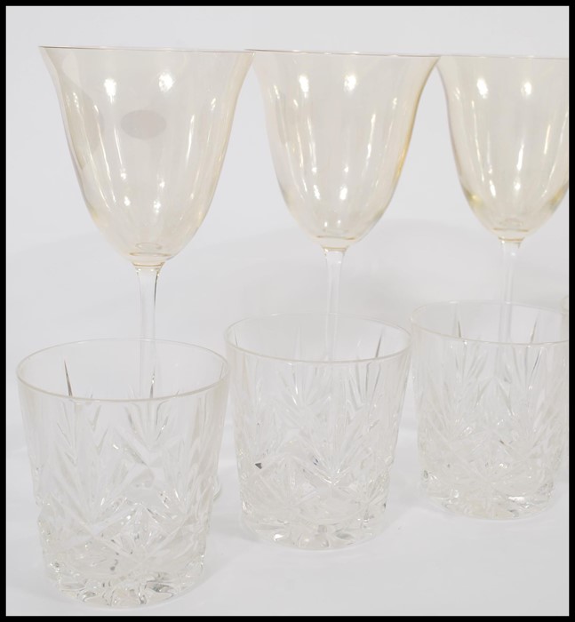 A collection of Edinburgh cut glass crystal glasses, together with a set of four wine glasses - Image 2 of 4