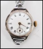A hallmarked sterling silver 925 vintage watch set to an expanding acanthus leaf watch bracelet. The