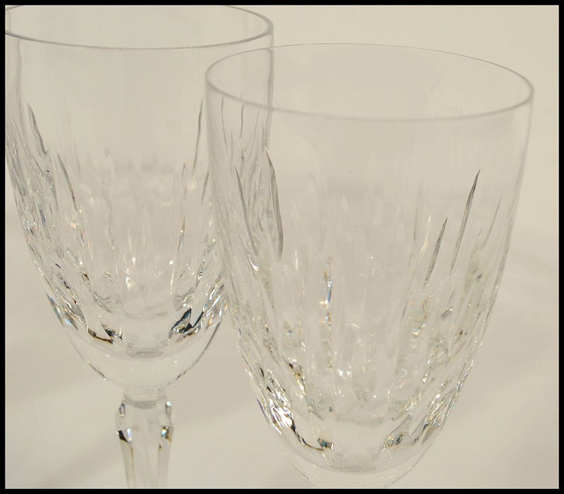 A set of 6 Edinburgh crystal cut glass wine glass having single stems with circular bases and - Image 3 of 4