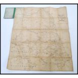 An early 20th Century canvas backed folding pocket road and rail map of the North of England and