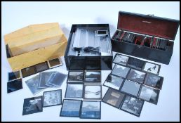 A selection of varied vintage slides to include magic lantern slides of India, early 20th Century