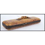 A 19th Century Victorian expanding leather glove box together with costume jewellery to include