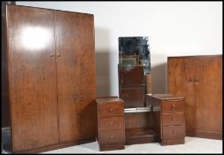 A vintage 20th Century 1930's matching three piece mahogany bedroom suite, consisting of a double