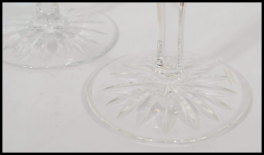 A set of 6 Edinburgh crystal cut glass wine glass having single stems with circular bases and - Image 2 of 4