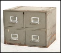 A 1920's Industrial metal 4 drawer filing cabinet
