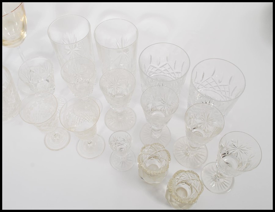 A collection of Edinburgh cut glass crystal glasses, together with a set of four wine glasses - Image 4 of 4