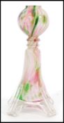 An unusual 19th Century Victorian hand blown vase / ornament with green and pink swirl pattern