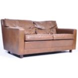 DANISH RETRO VINTAGE FULL GRAIN LEATHER TWO SEAT SOFA SETTEE