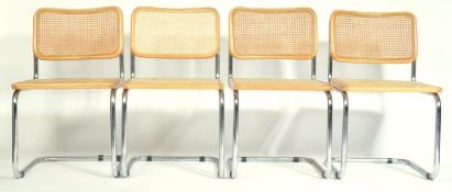 B32 CESCA BEECH AND CHROME DINING CHAIRS AFTER MARCEL BREUER