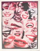 RARE " LIPS '74 " ARTIST PUNK SCREEN PRINT BY J. DOVE AND M. WHITE