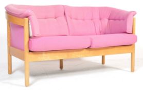 NIELAUS N100 BEECH FRAMED LOVE SEAT SOFA SETTEE BY NIELS & LAUSE