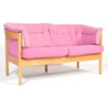 NIELAUS N100 BEECH FRAMED LOVE SEAT SOFA SETTEE BY NIELS & LAUSE