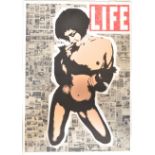 LIMTED EDITION ( No.17) ARTIST SCREEN PRINT LIFE MAGAZINE GLAM STRIPPER