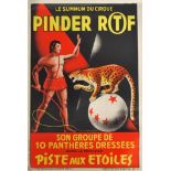 ORIGINAL RARE PINDER CIRCUS FRENCH ADVERTISING POSTER