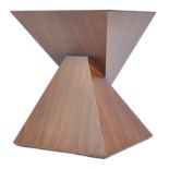 CONTEMPORARY SOLID WALNUT PYRAMID SIDE / COFFEE / LAMP TABLE