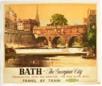 ORIGINAL BRITISH RAILWAYS TRAVEL POSTER OF BATH BY CLAUDE BUCKLE