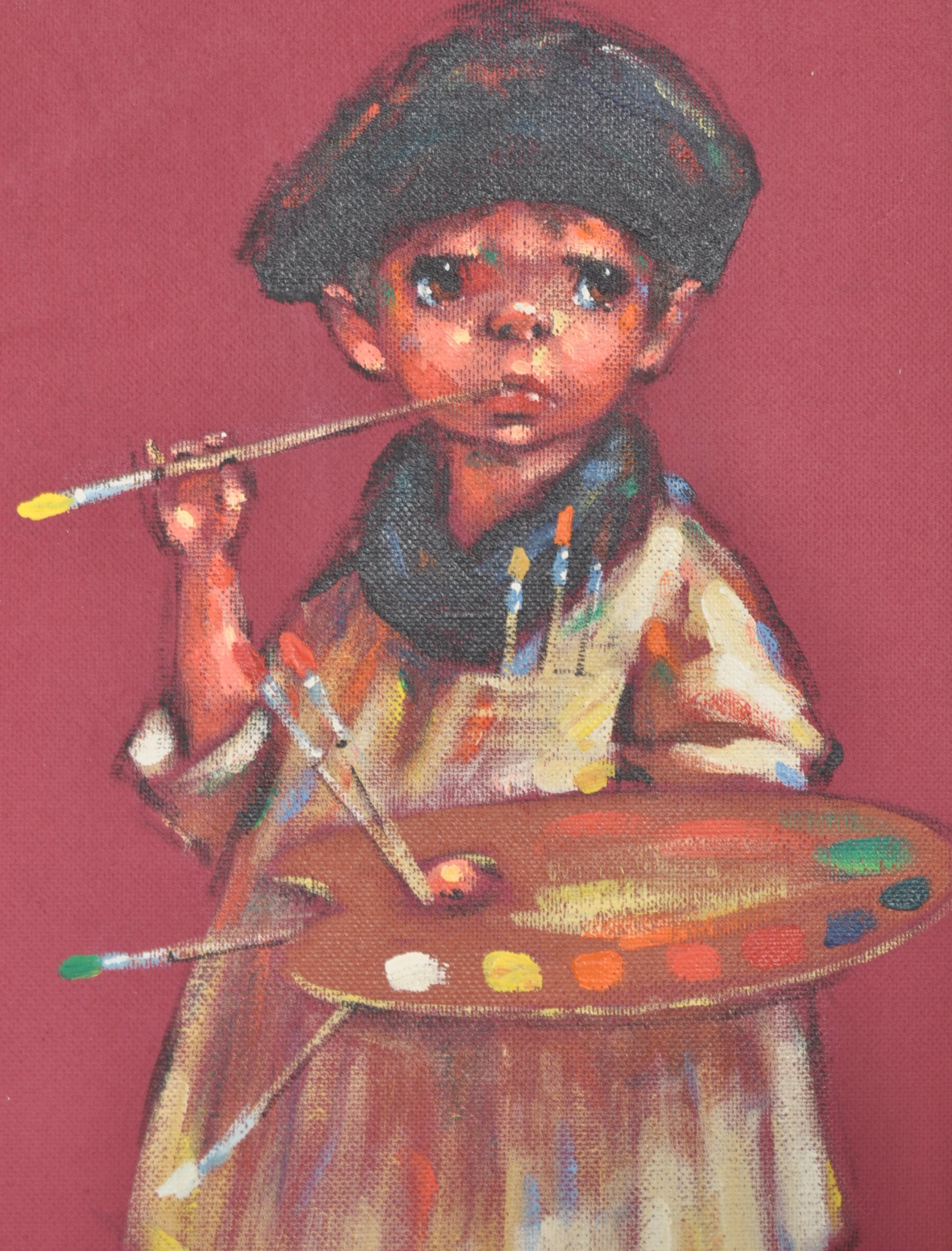 20TH CENTURY OIL ON BOARD PAINTINGS OF CHILDREN BY LEIGHTON JONES - Image 3 of 4