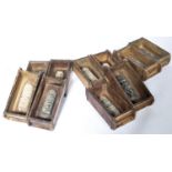 SET OF 10 MID CENTURY STACKING WOODEN INDUSTRIAL BRICK MOULDS