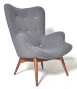 CONTEMPORARY POET STYLE BUTTON BACK EASY / LOUNGE ARMCHAIR