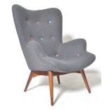 CONTEMPORARY POET STYLE BUTTON BACK EASY / LOUNGE ARMCHAIR