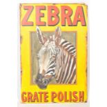 ZEBRA CRATE POLISH HAND PAINTED ENAMEL STYLE SIGN