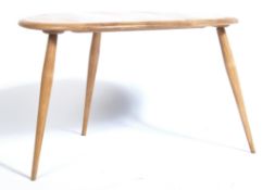 ERCOL PEBBLE BEECH AND ELM SIDE TABLE BY LUCIAN ERCOLANI