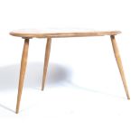 ERCOL PEBBLE BEECH AND ELM SIDE TABLE BY LUCIAN ERCOLANI