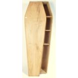 BESPOKE CONTEMPORARY COFFIN SHAPED BOOKSHELF DISPLAY CABINET