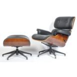 AFTER CHARLES AND RAY EAMES A CONTEMPORARY LOUNGE CHAIR AND OTTOMAN