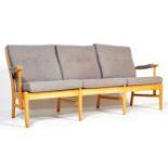 VINTAGE LATE 20TH CENTURY BEECH FRAMED SOFA BY FARSTRUP