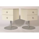 BELIEVED LIGNE ROSET LAMINATE REVOLVING BEDSIDE CHESTS