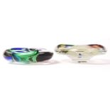 TRI-COLOURED ITALIAN VENETIAN TRINKET DISHES BY MURANO SOMERSO