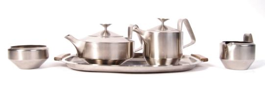 OLD HALL 1960'S RETRO VINTAGE STAINLESS TEA SET BY ROBERT WELCH