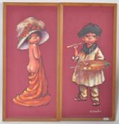 20TH CENTURY OIL ON BOARD PAINTINGS OF CHILDREN BY LEIGHTON JONES