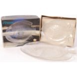 ARCOROC POISSON VINTAGE FRENCH GLASS SERVING PLATES AND PLATTER