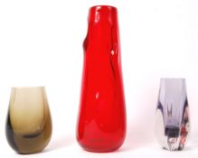 GEOFFREY BAXTER TRIO OF STUDIO GLASS BY WHITEFRIARS