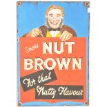 NUT BROWN TOBACCO HAND PAINTED ENAMEL STYLE SIGN