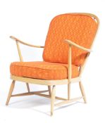 ERCOL MODEL 335 RETRO VINTAGE BLONDE BEECH AND ELM EASY CHAIR