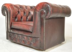 CHESTERFIELD OX BLOOD BUTTON BACK LEATHER ARMCHAIR