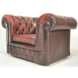 CHESTERFIELD OX BLOOD BUTTON BACK LEATHER ARMCHAIR