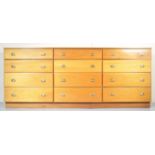 RETRO 20TH CENTURY TEAK HABERDASHERY SHOP COUNTER CHEST OF DRAWERS