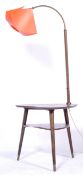 MID 20TH CENTURY TEAK WOOD SIDE TABLE LAMP COMBINATION