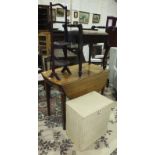 A late 19th century mahogany drop leaf table with end drawer, on square tapering legs, 126 x 93cm