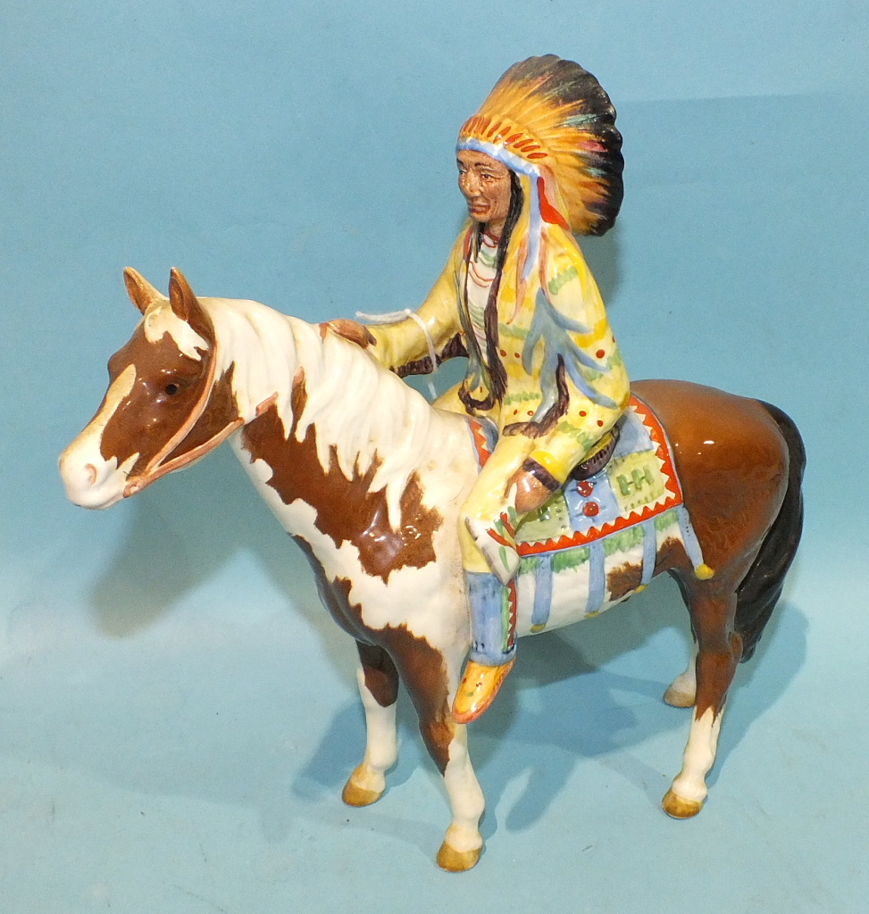 A Beswick model, Mounted Indian, 22cm high.