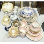 Various part tea sets, dinnerware and other ceramics.