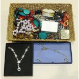 A quantity of costume jewellery including a Murano type glass bead necklace.