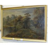F M Thomson Autumn Tints, Ellesmere, signed oil on canvas, titled verso, 49.5 x 75cm; Philip Read,
