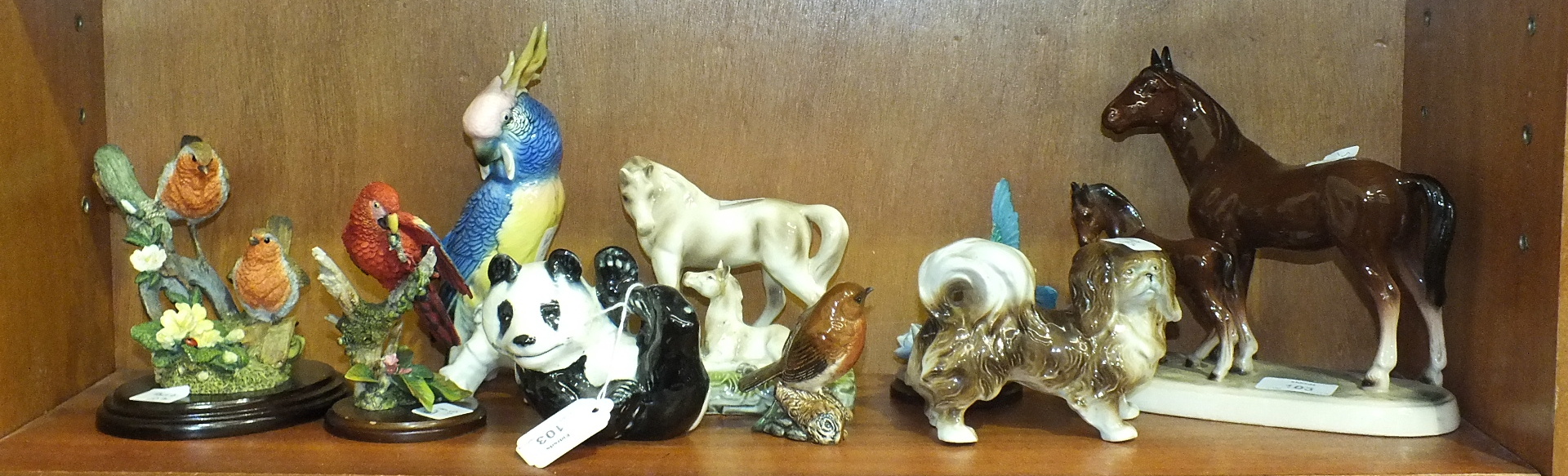 A Beswick panda, impressed 720, 10cm and other modern animal figures.